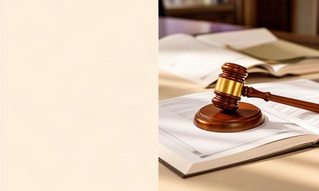 Open legal documents beside a wooden judge's gavel on a Bel Air office desk